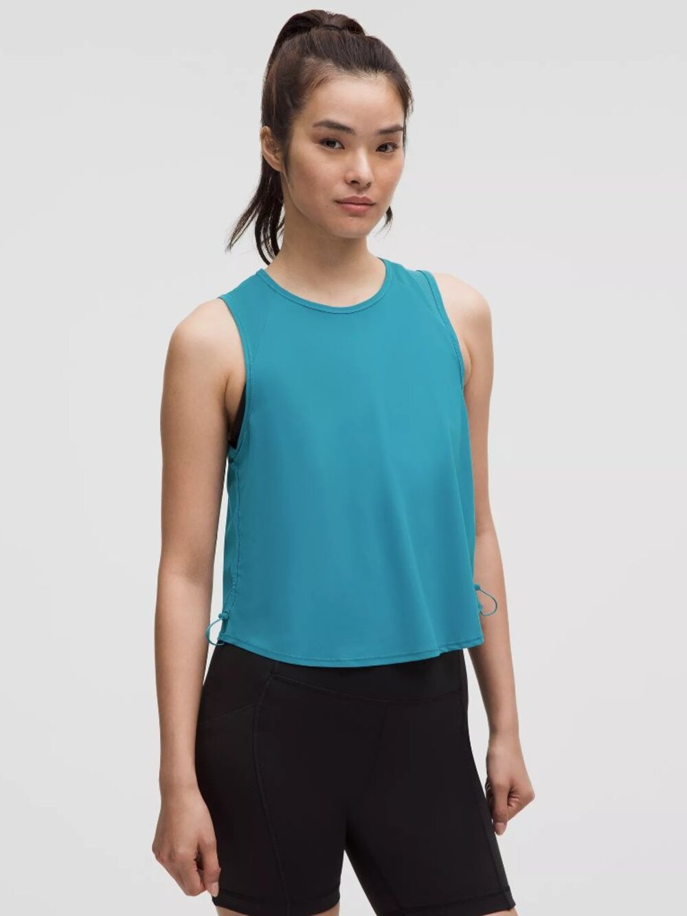 Lululemon Hawaiian Blue Sculpt Cropped Tank Top Cinch